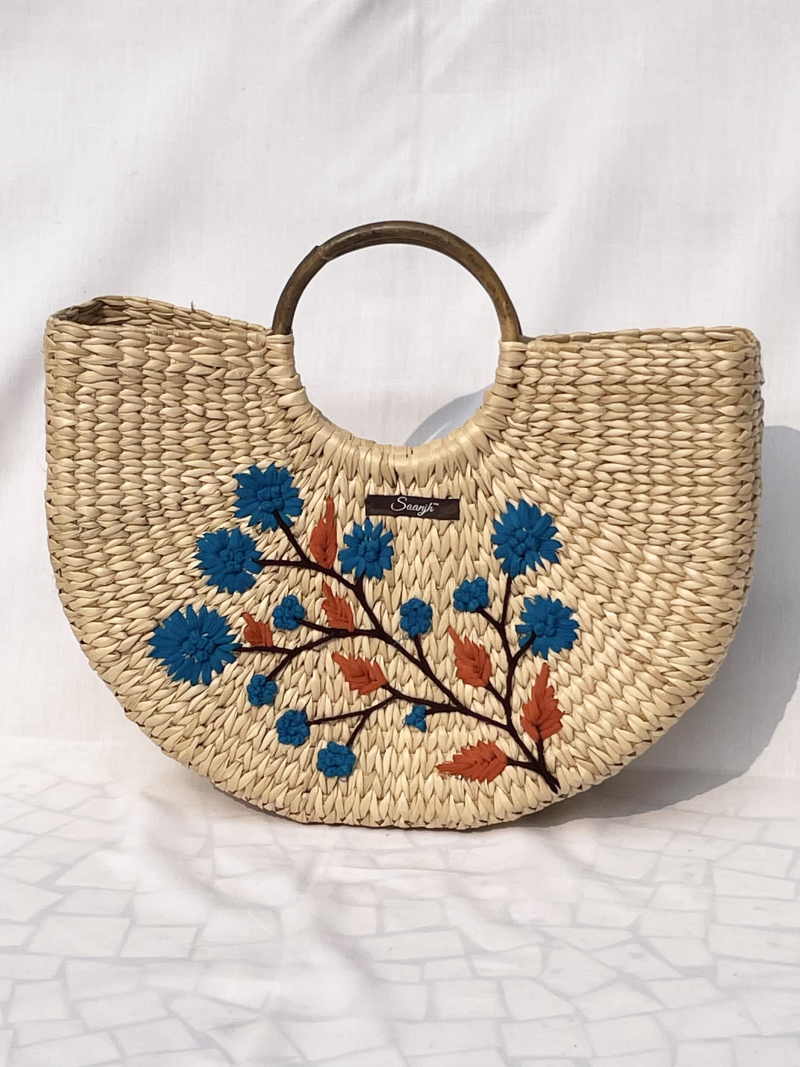 Saanjh Kauna Handwoven Embroidered Multicolour Handbag